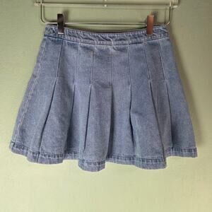 Forever21 Womens Pleated Denim Mini Skirt Size Small
